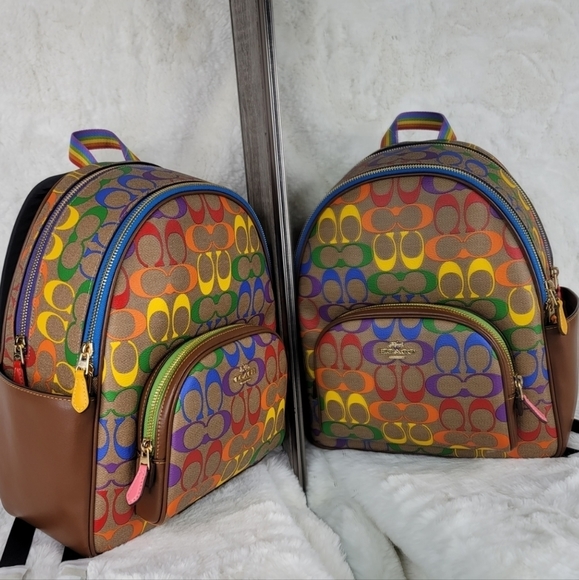 Coach Handbags - 🎉 COACH Collectible BACKPACK Designer Bag NWT Limited Edition Signature Rainbow